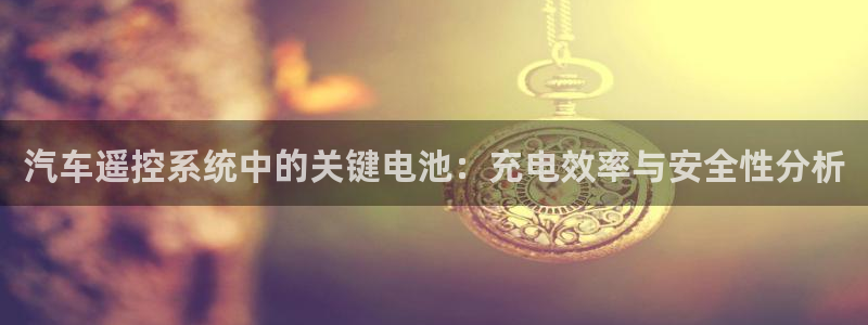 优发国际网站官网：汽车遥控系统中的关键电池：充电效率与安全性分析